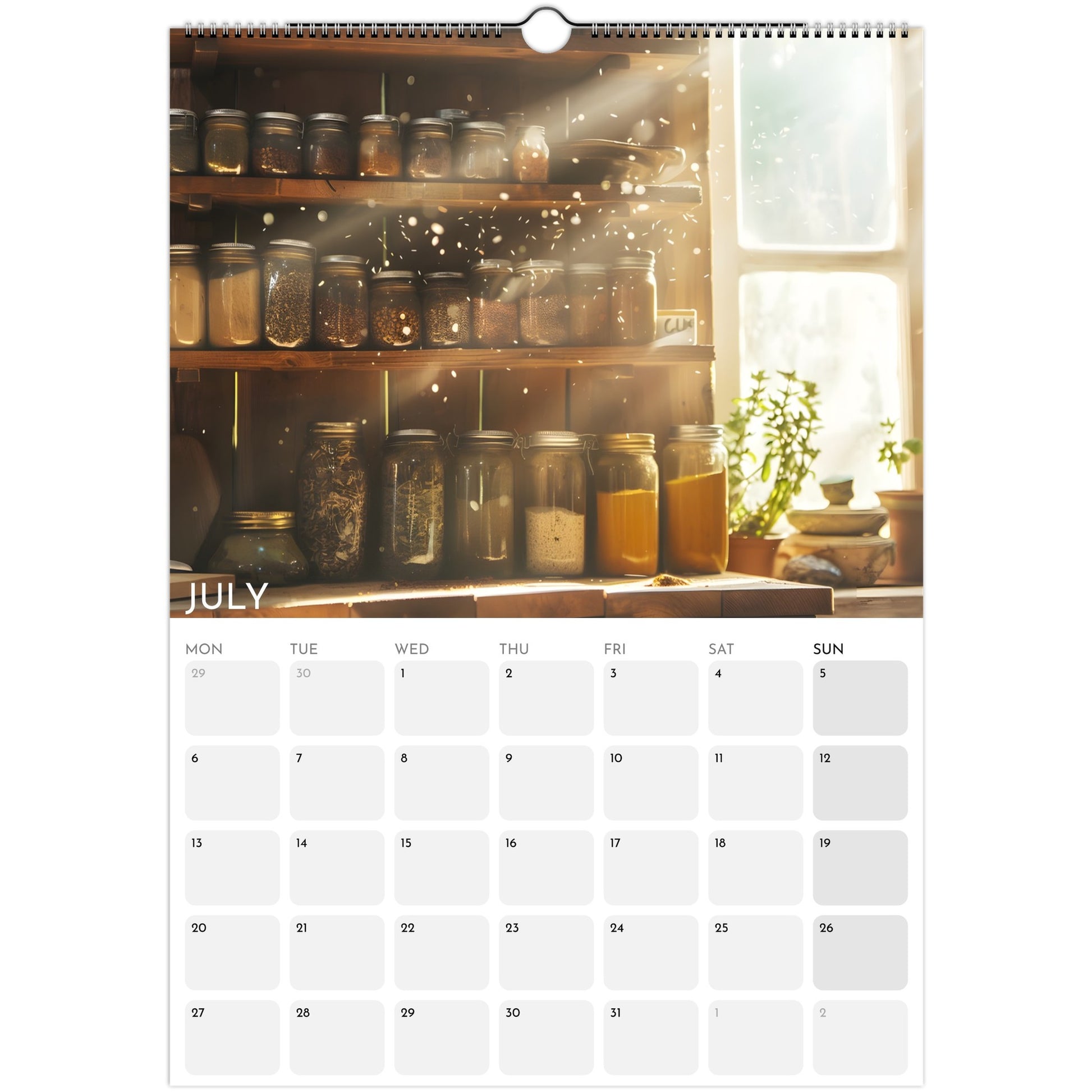 Dreams of Simplicity 2026 A3 wall calendar July