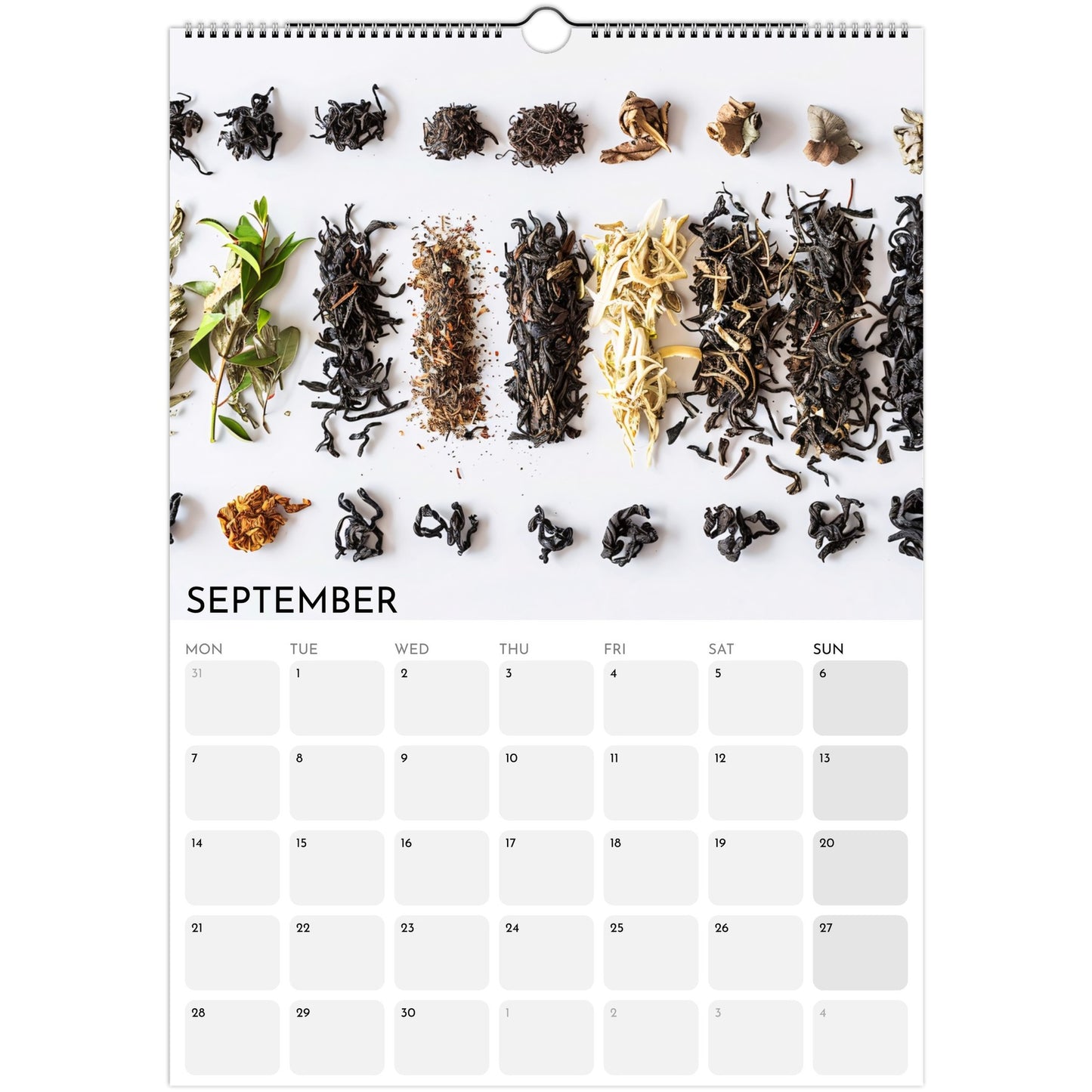 Tea Lovers 2026 A3 wall calendar September