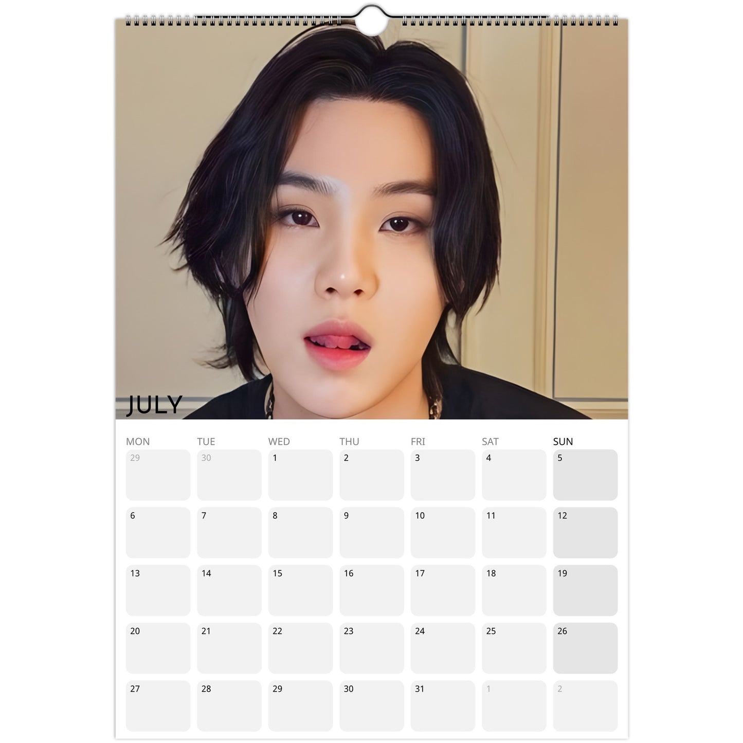 BTS Suga Yoongi Tongue Celebration 2026 A3 calendar July