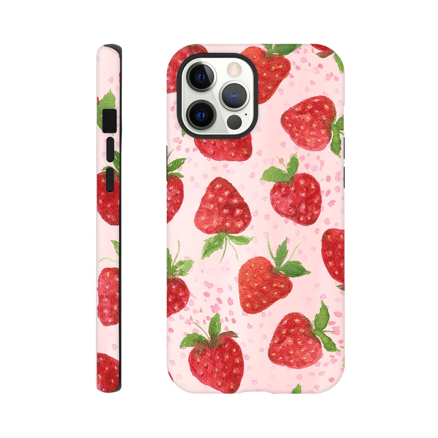 Strawberry iPhone tough case with reinforced corners