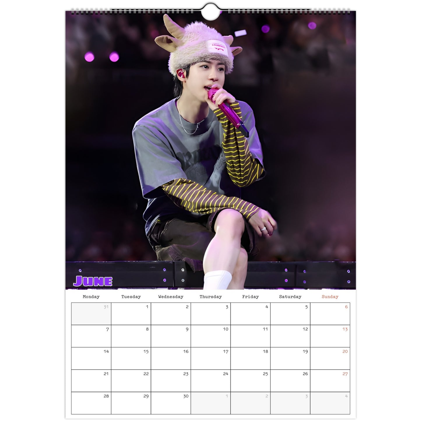 BTS Jin Calendar 2027 June page