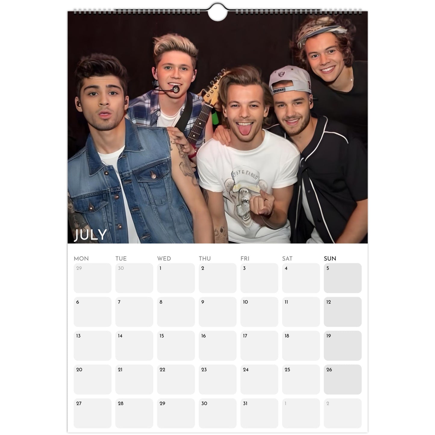 One Direction 2026 A3 wall calendar July 2026