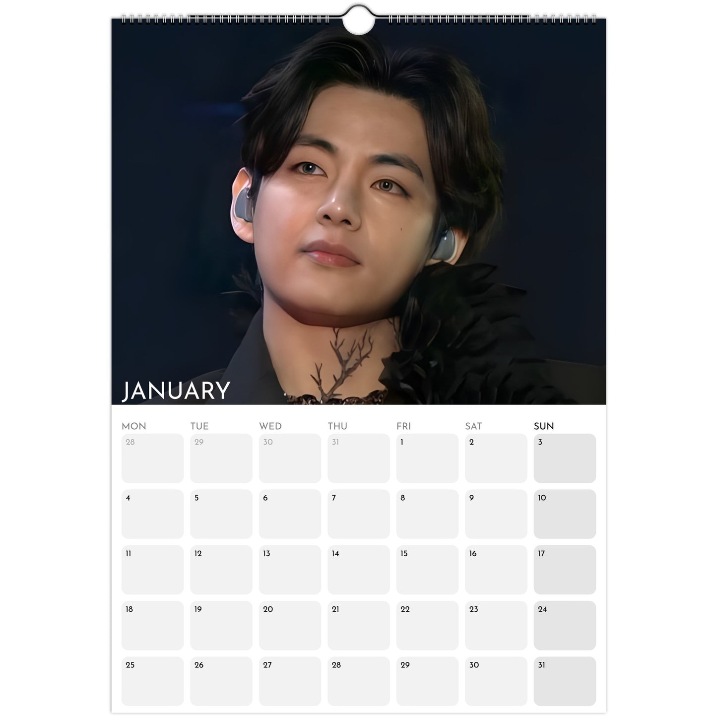 BTS V Kim Taehyung 2026 A3 wall calendar January 2027