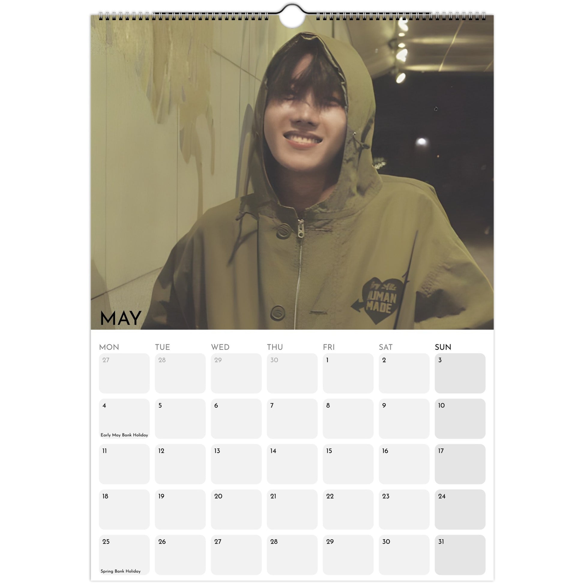 BTS J‑Hope Hobi 2026 A3 boyfriend style calendar May