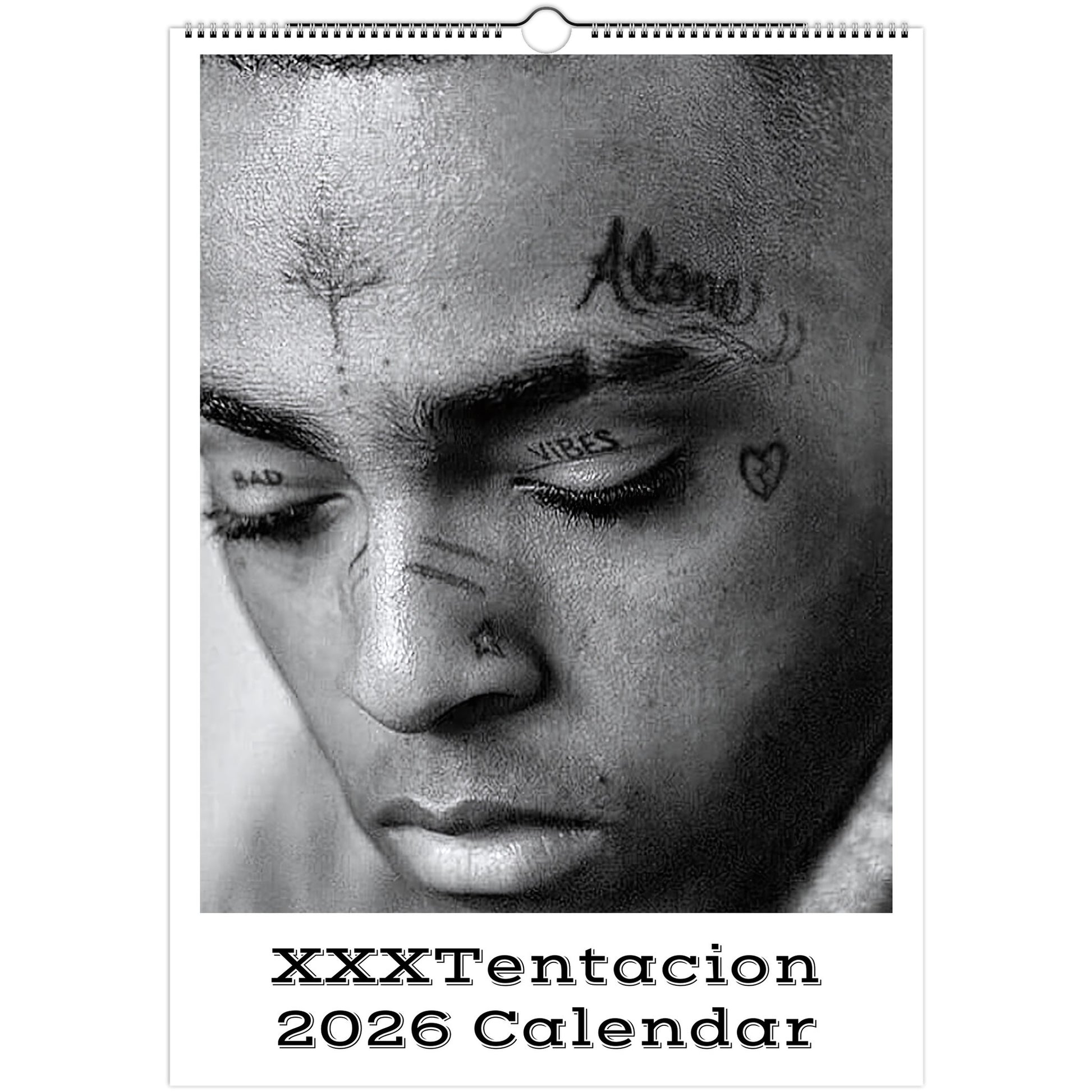 XXXTentacion Front Cover 2026 calendar page