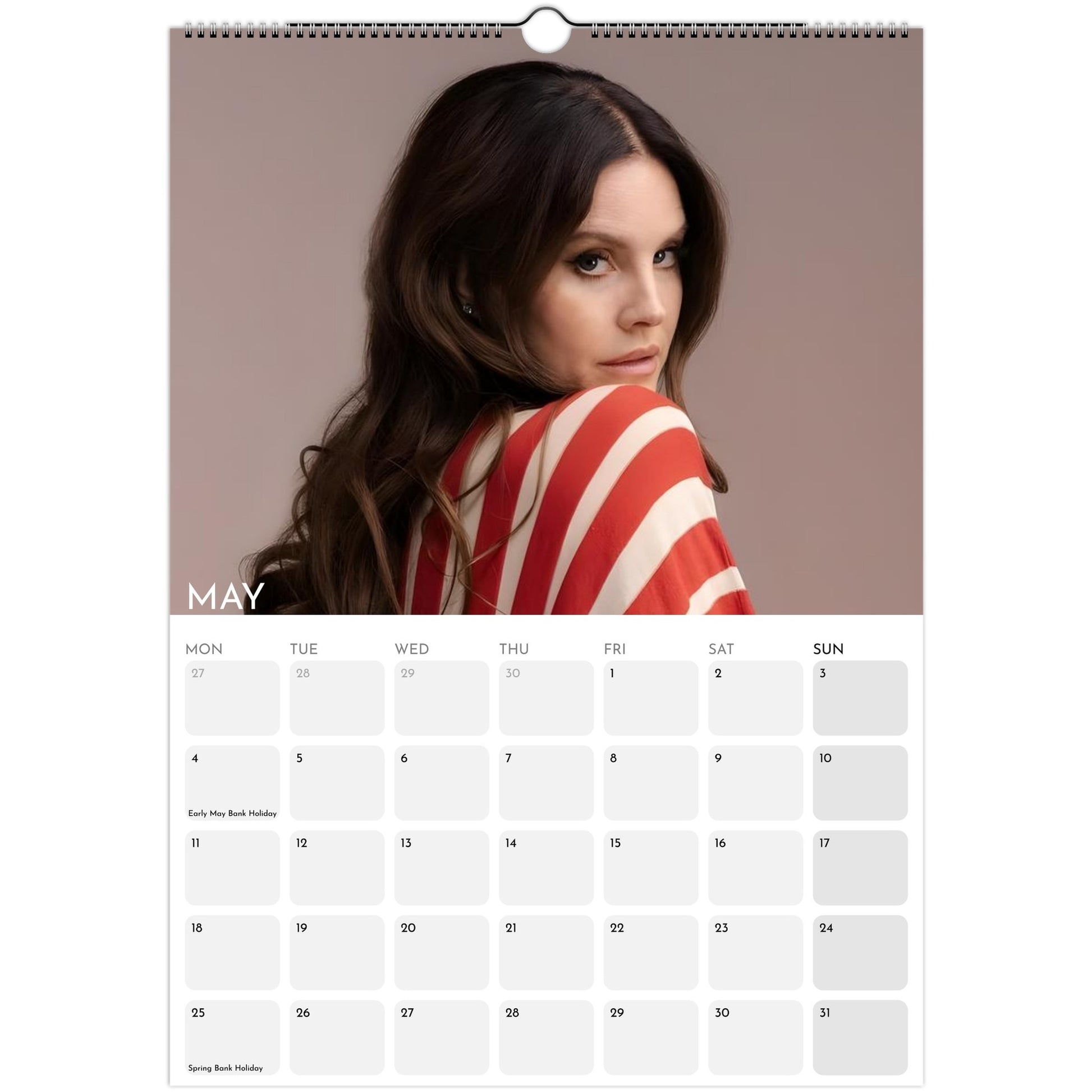 Lana Del Rey 2026 A3 wall calendar May