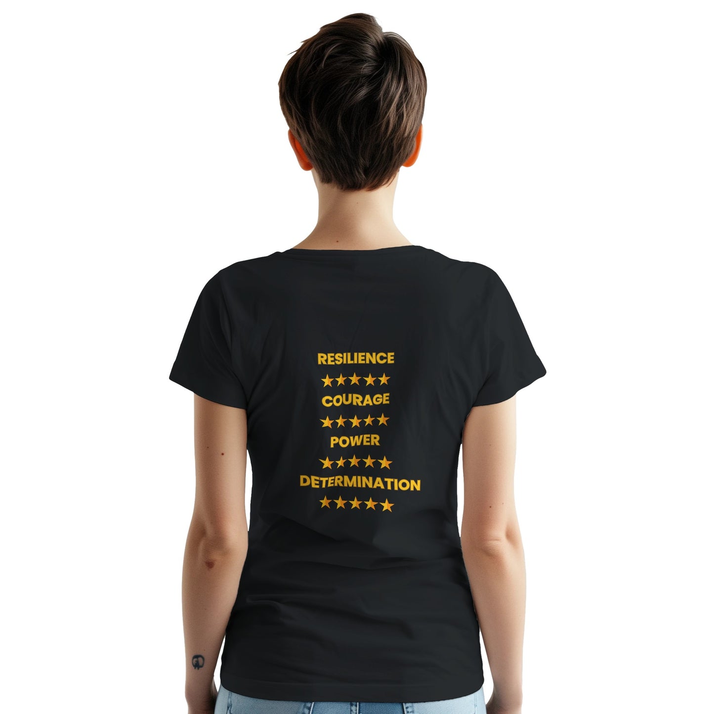 Soft cotton motivational shirt promoting strength and resilience