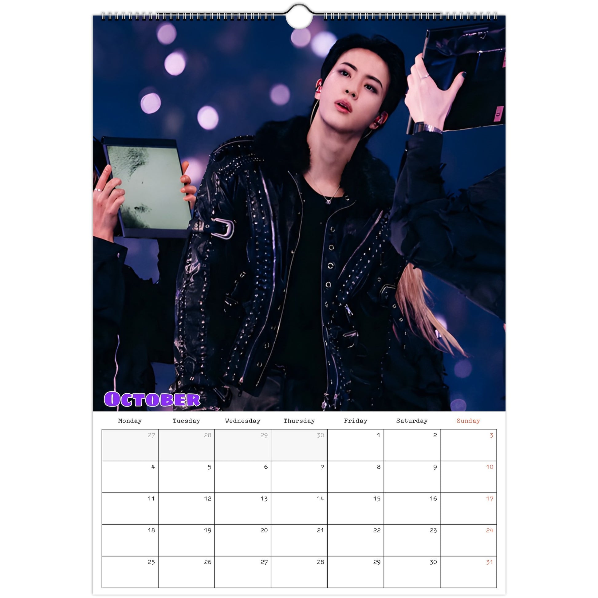 BTS Jin Calendar 2027 October page
