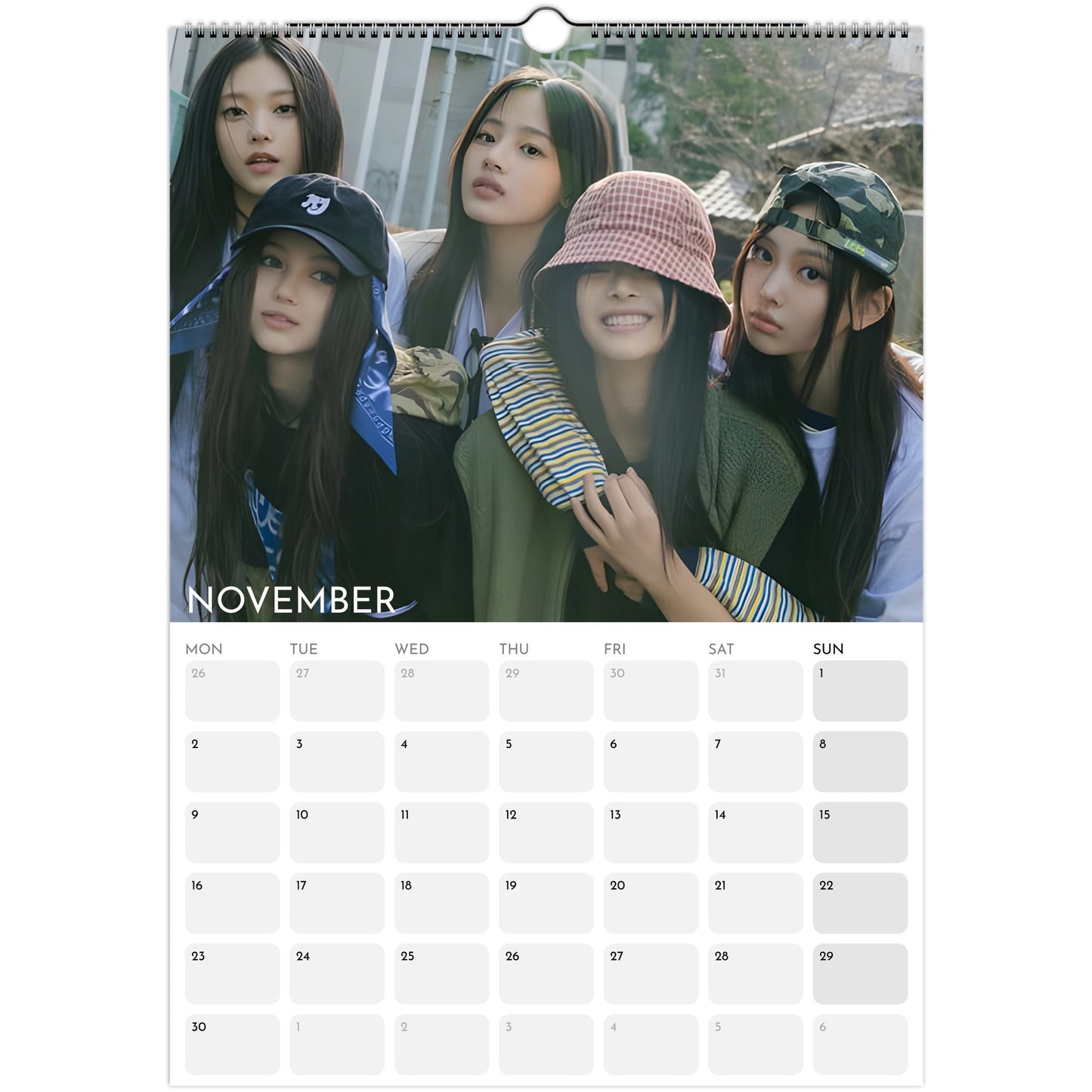 NewJeans 2026 A3 wall calendar November