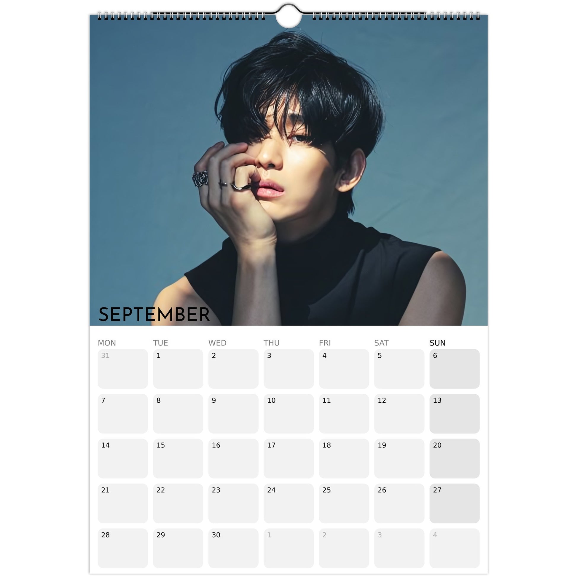 Kim Soo‑hyun 2026 A3 wall calendar September
