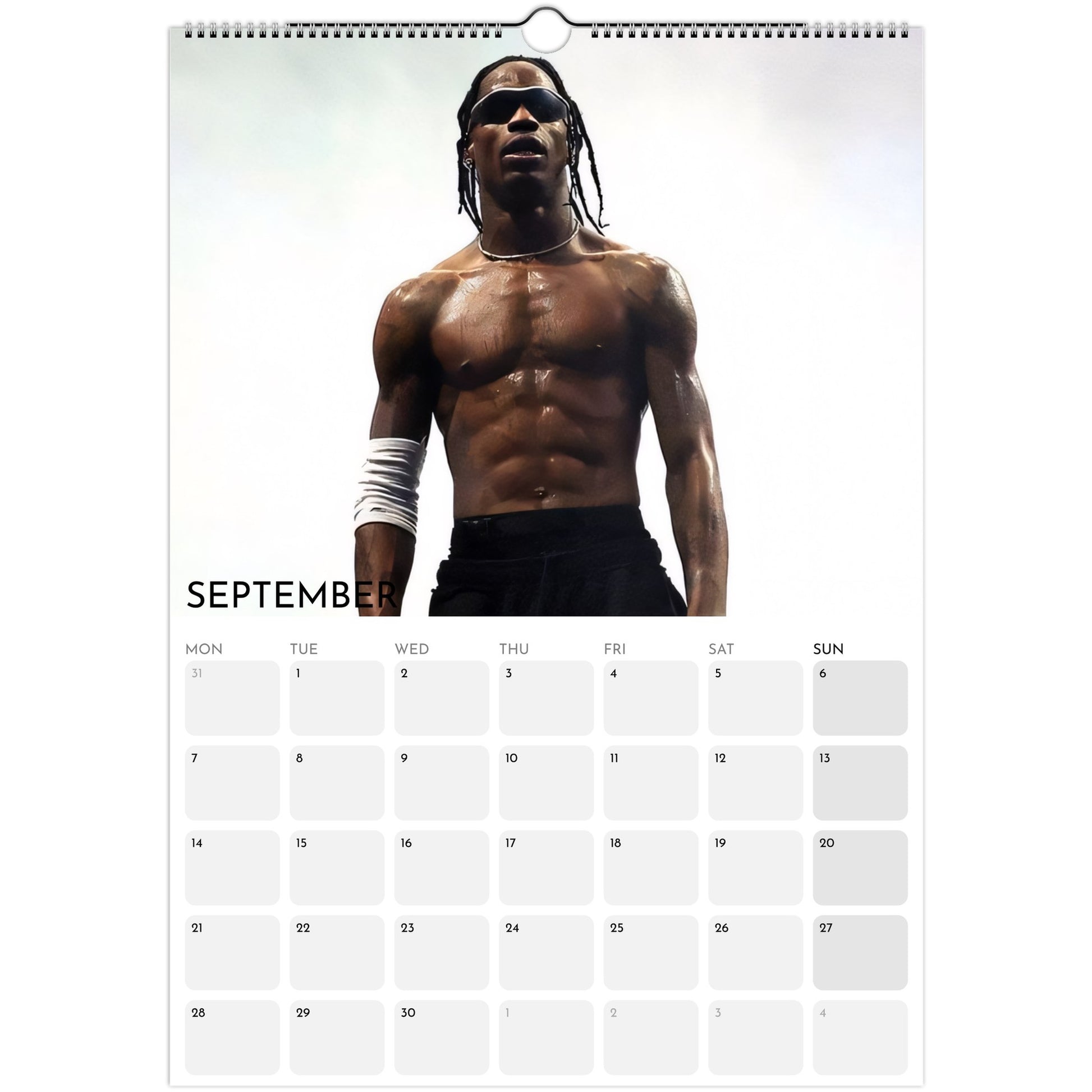 Travis Scott 2026 A3 wall calendar September