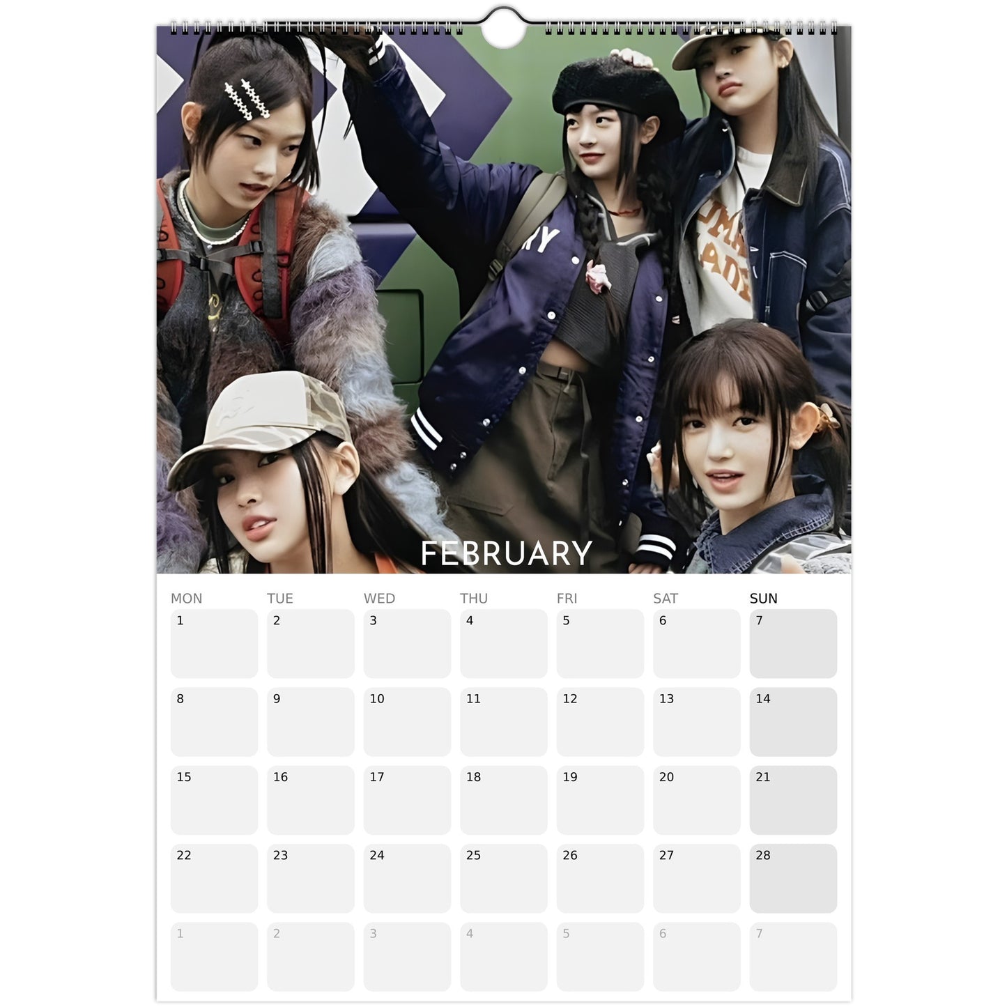 NewJeans 2026 A3 wall calendar February 2027