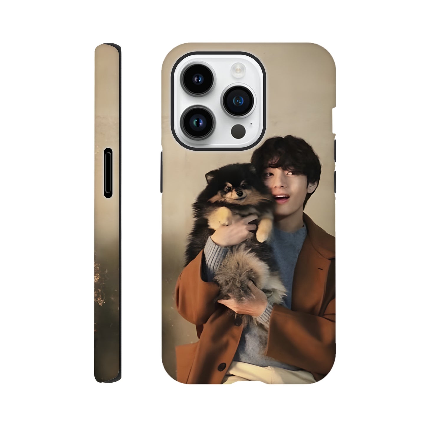 Protective BTS V case with adorable Yeontan artwork