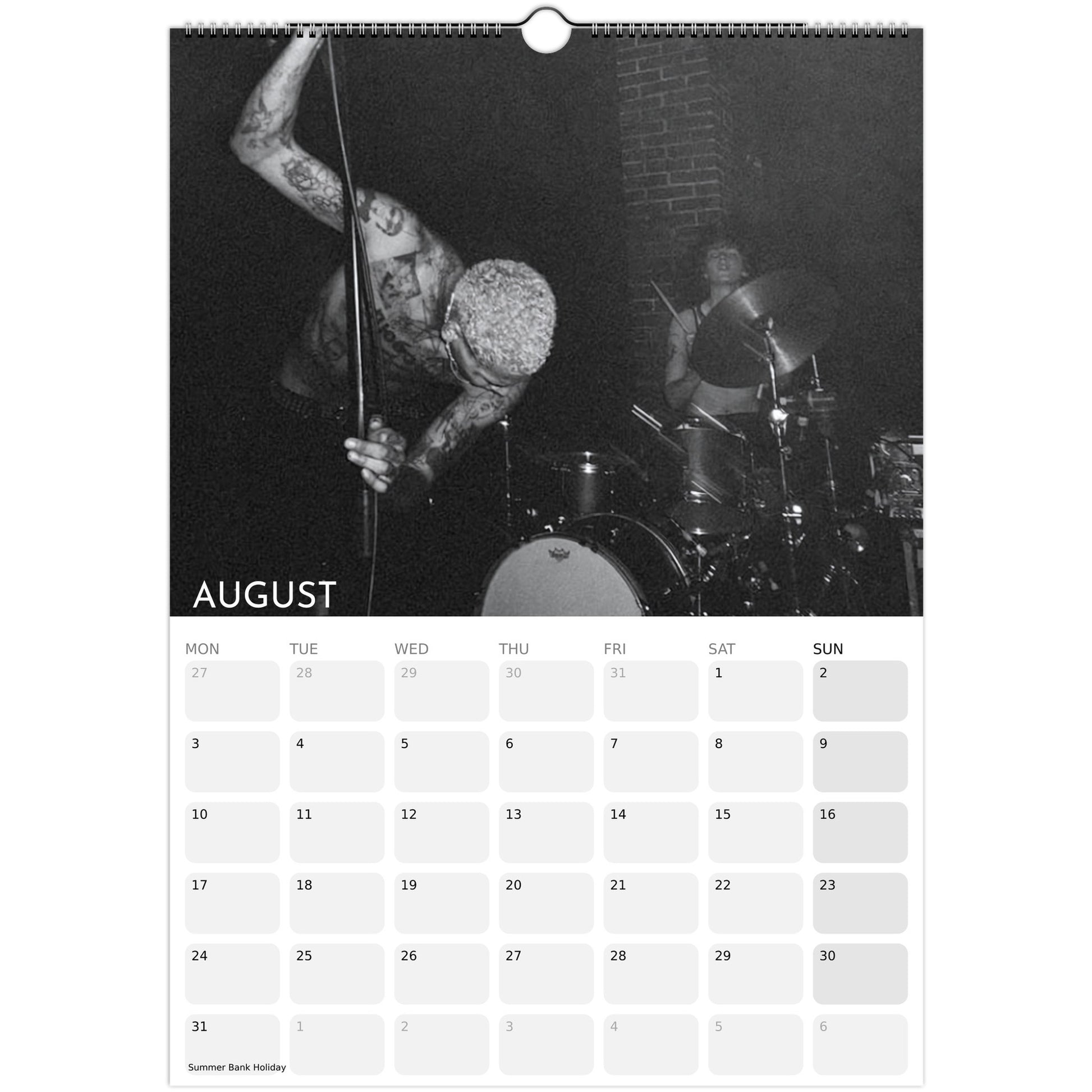 EKKSTACY 2026 A3 wall calendar August