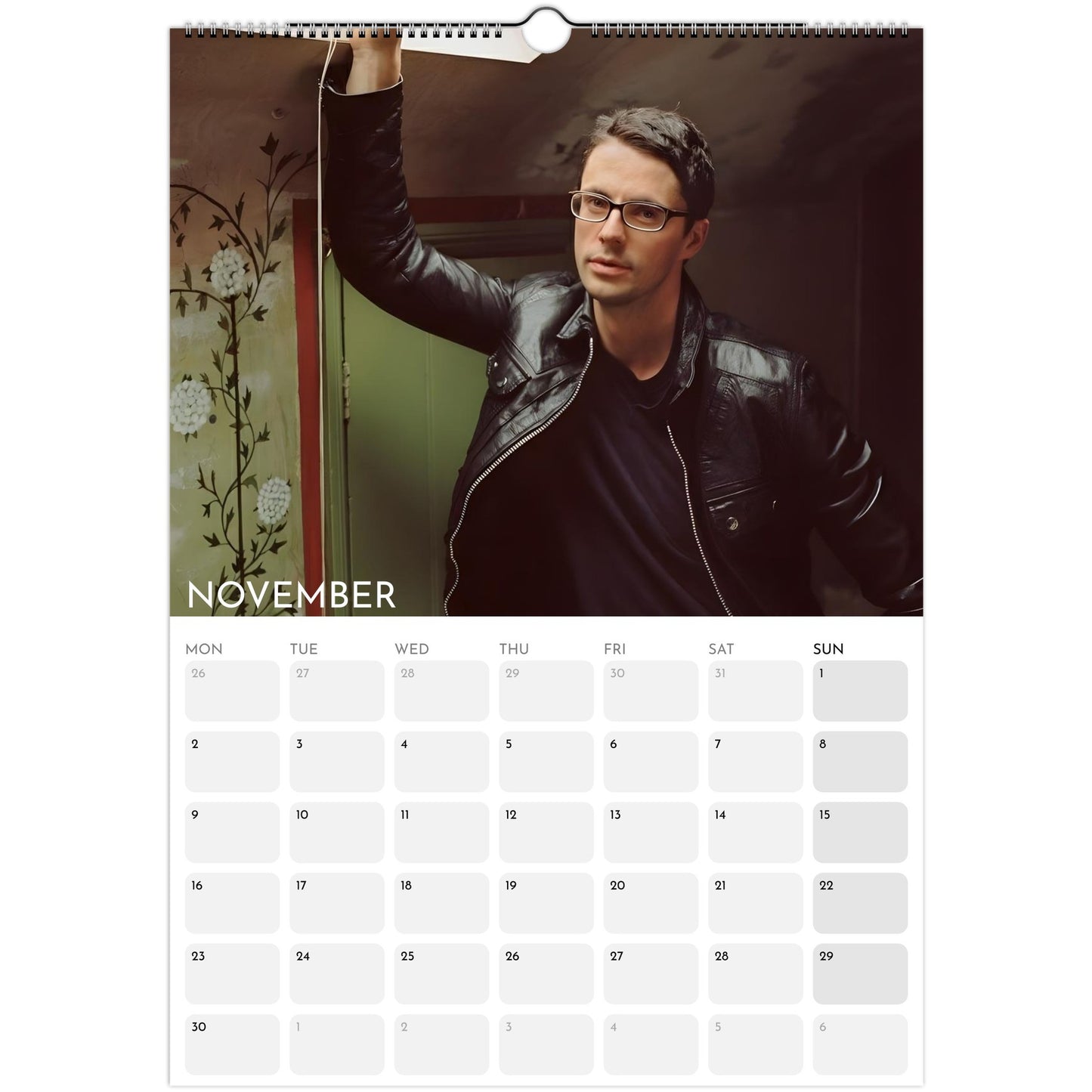 Matthew Goode 2026 A3 wall calendar November