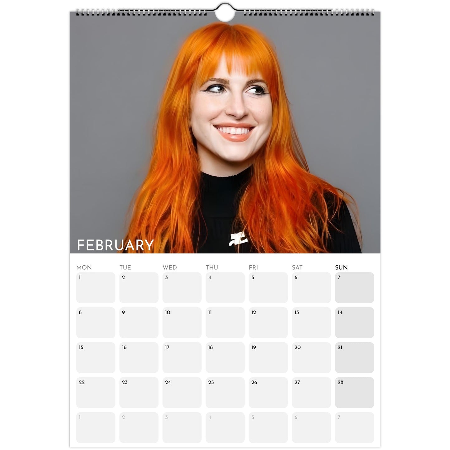 Hayley Williams Paramore 2026 A3 wall calendar February 2027