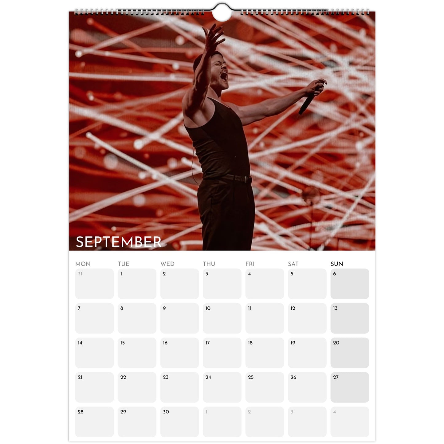 Imagine Dragons 2026 A3 wall calendar September