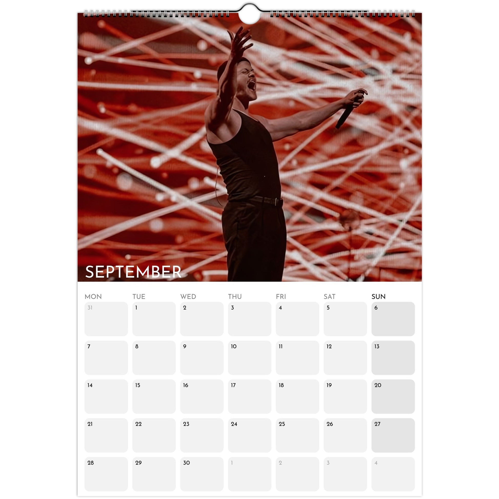 Imagine Dragons 2026 A3 wall calendar September