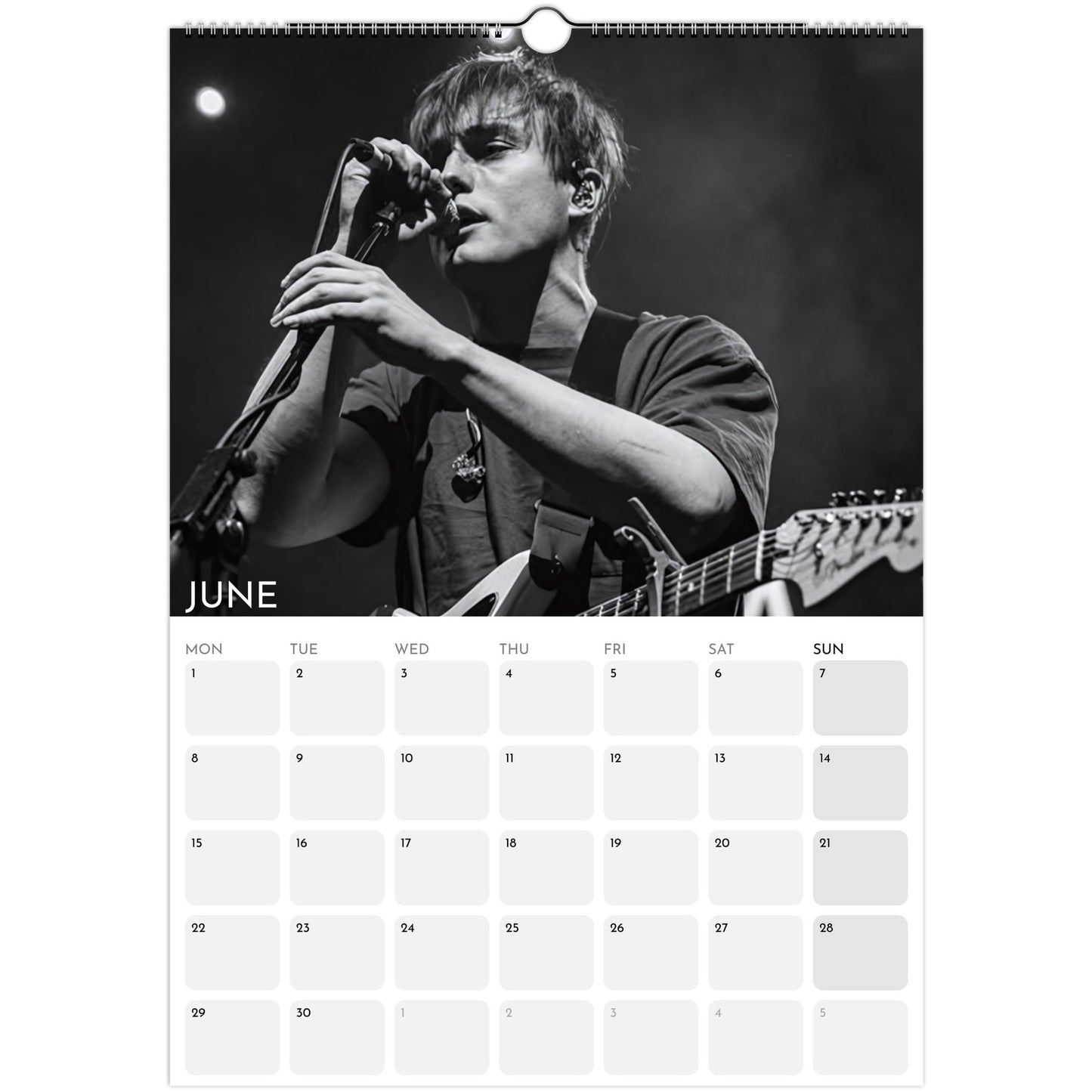 Sam Fender 2026 A3 wall calendar June