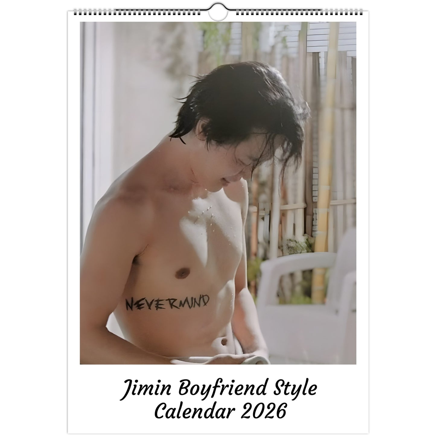 BTS Jimin Boyfriend Style Front Cover 2026 calendar page