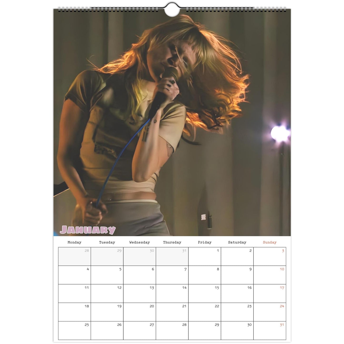 Hayley Williams Calendar January page