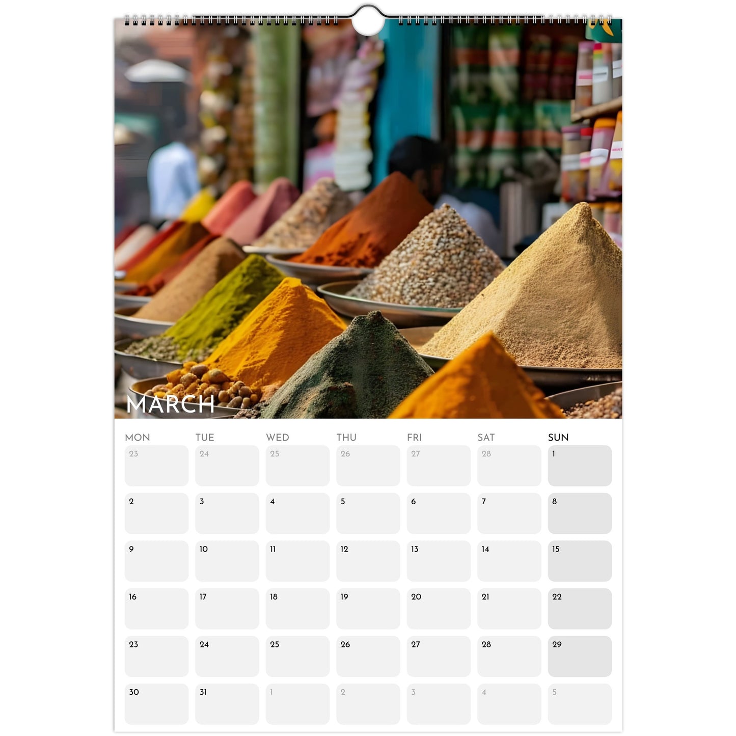 Beautiful India 2026 A3 wall calendar March