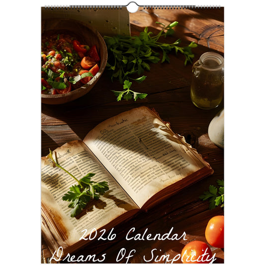 Dreams of Simplicity 2026 A3 wall calendar front cover