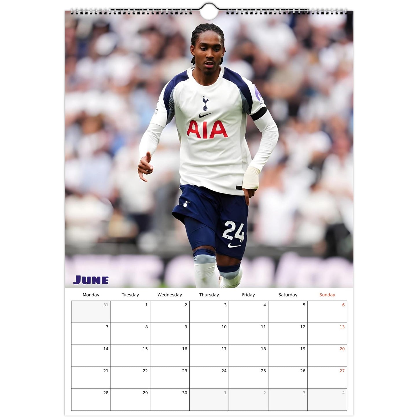 Tottenham Calendar June page