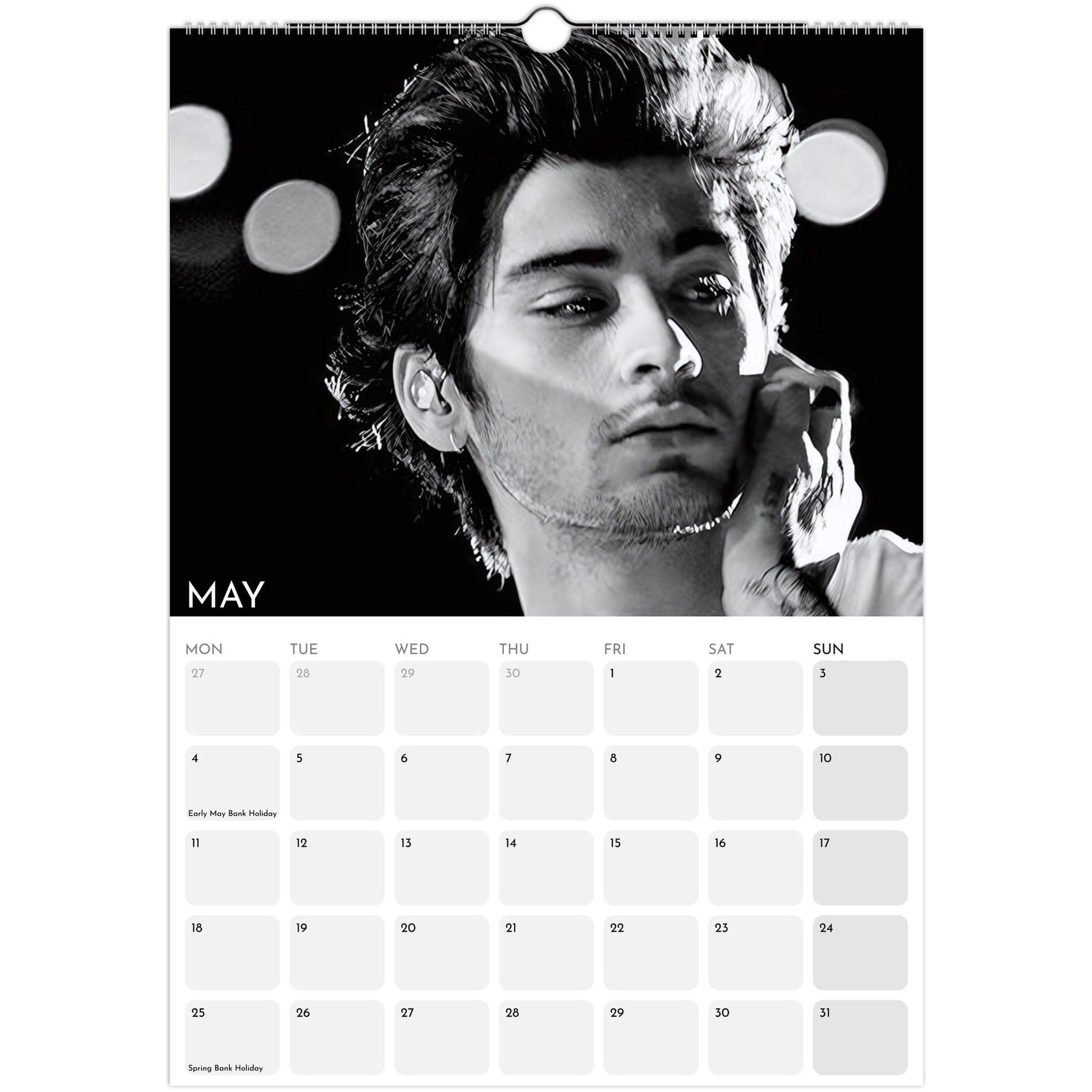 Zayn Malik 2026 A3 wall calendar May