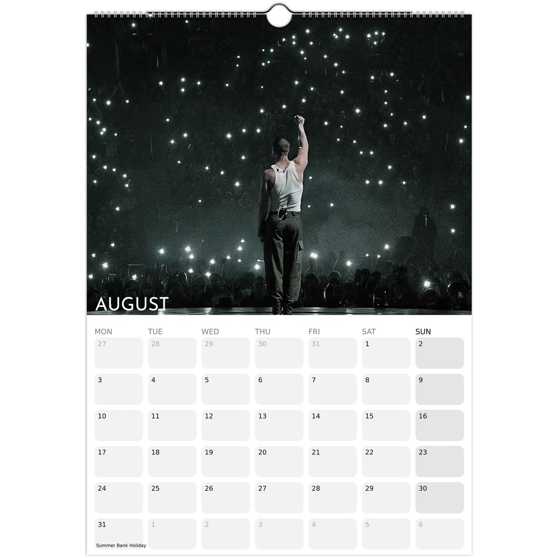 Imagine Dragons 2026 A3 wall calendar August