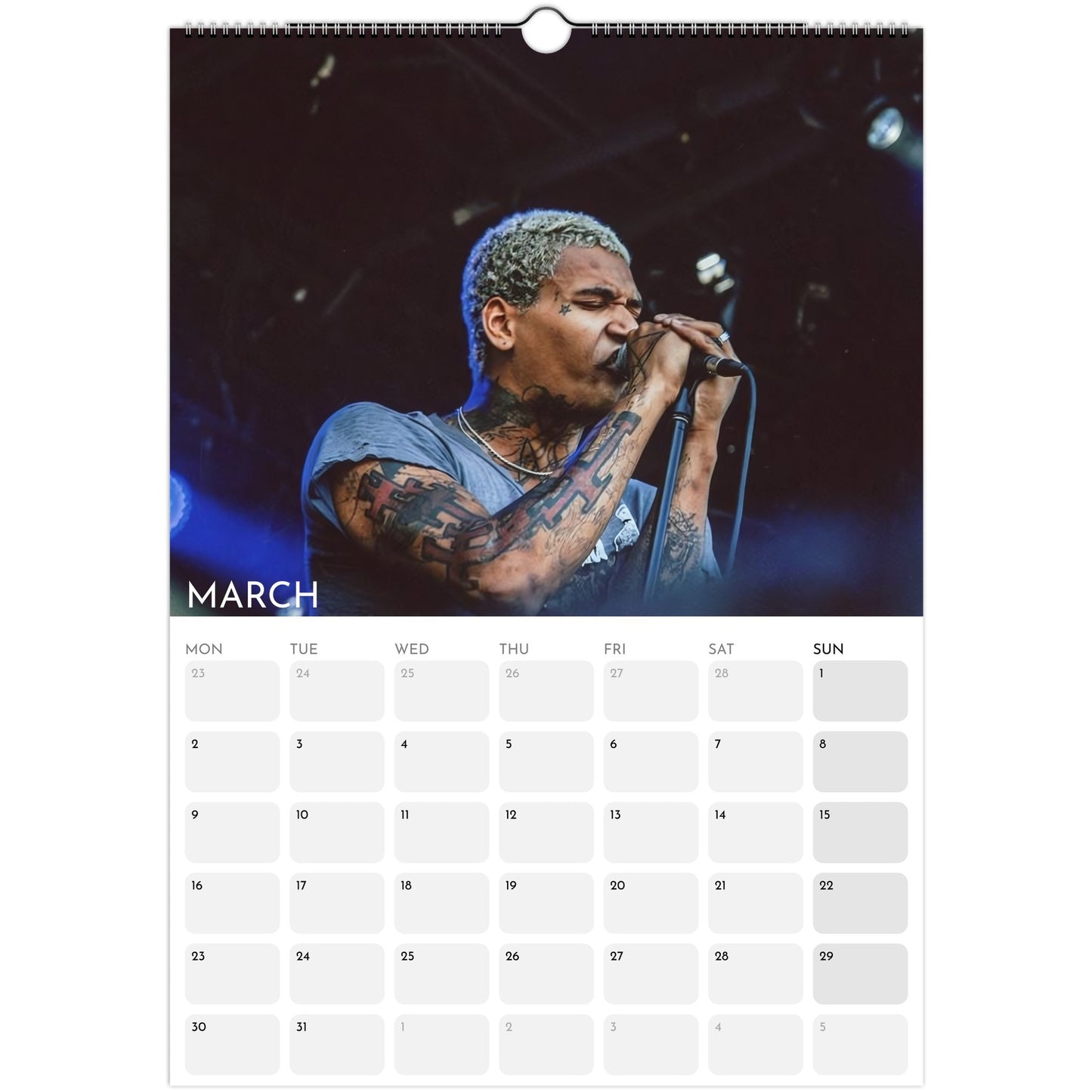 EKKSTACY 2026 A3 wall calendar March