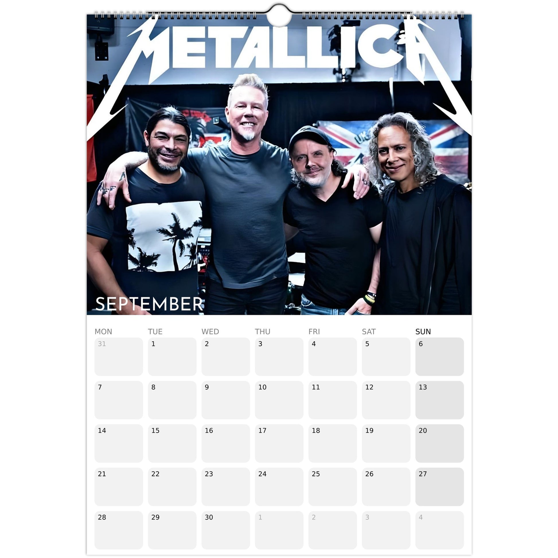 Metallica 2026 A3 wall calendar September