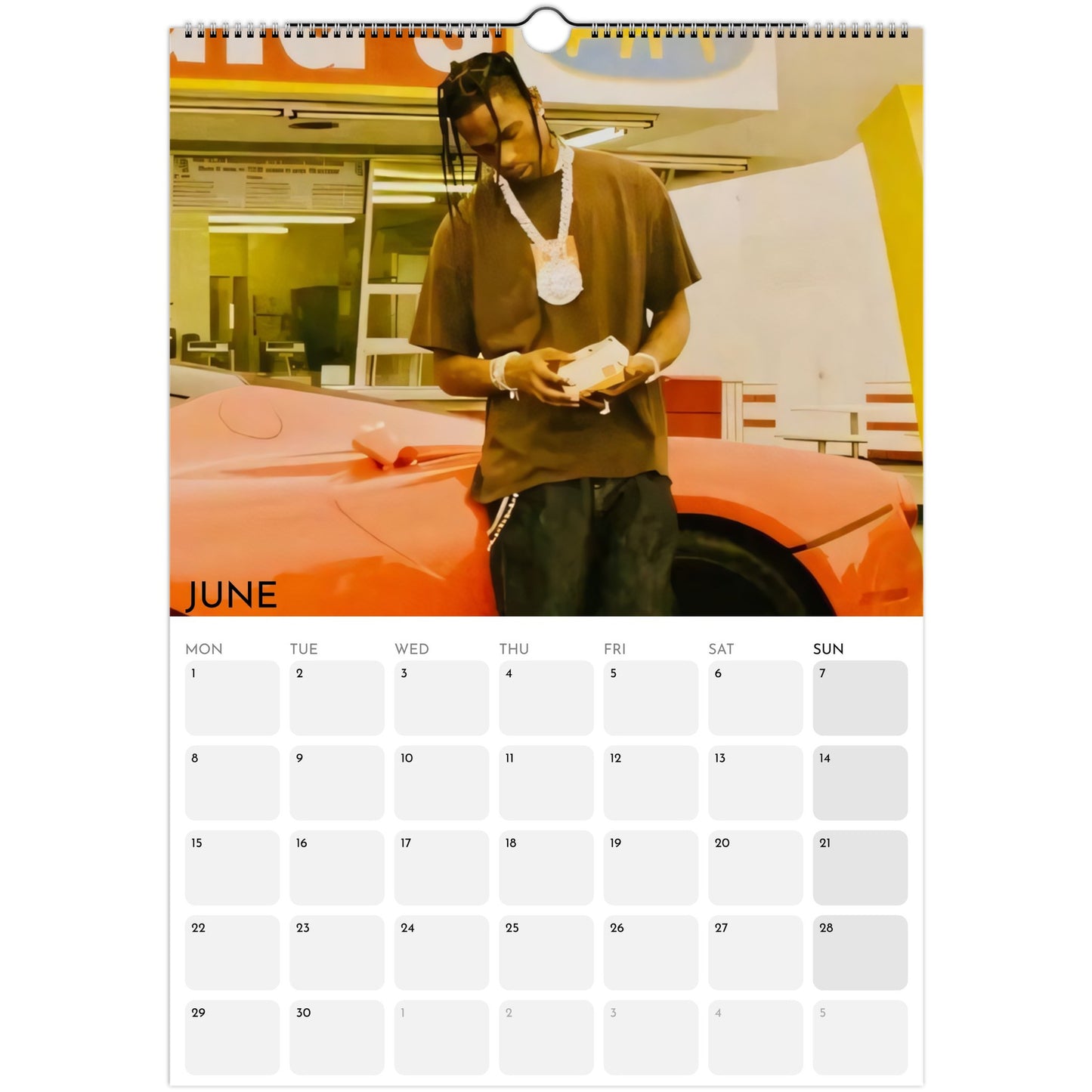 Travis Scott 2026 A3 wall calendar June