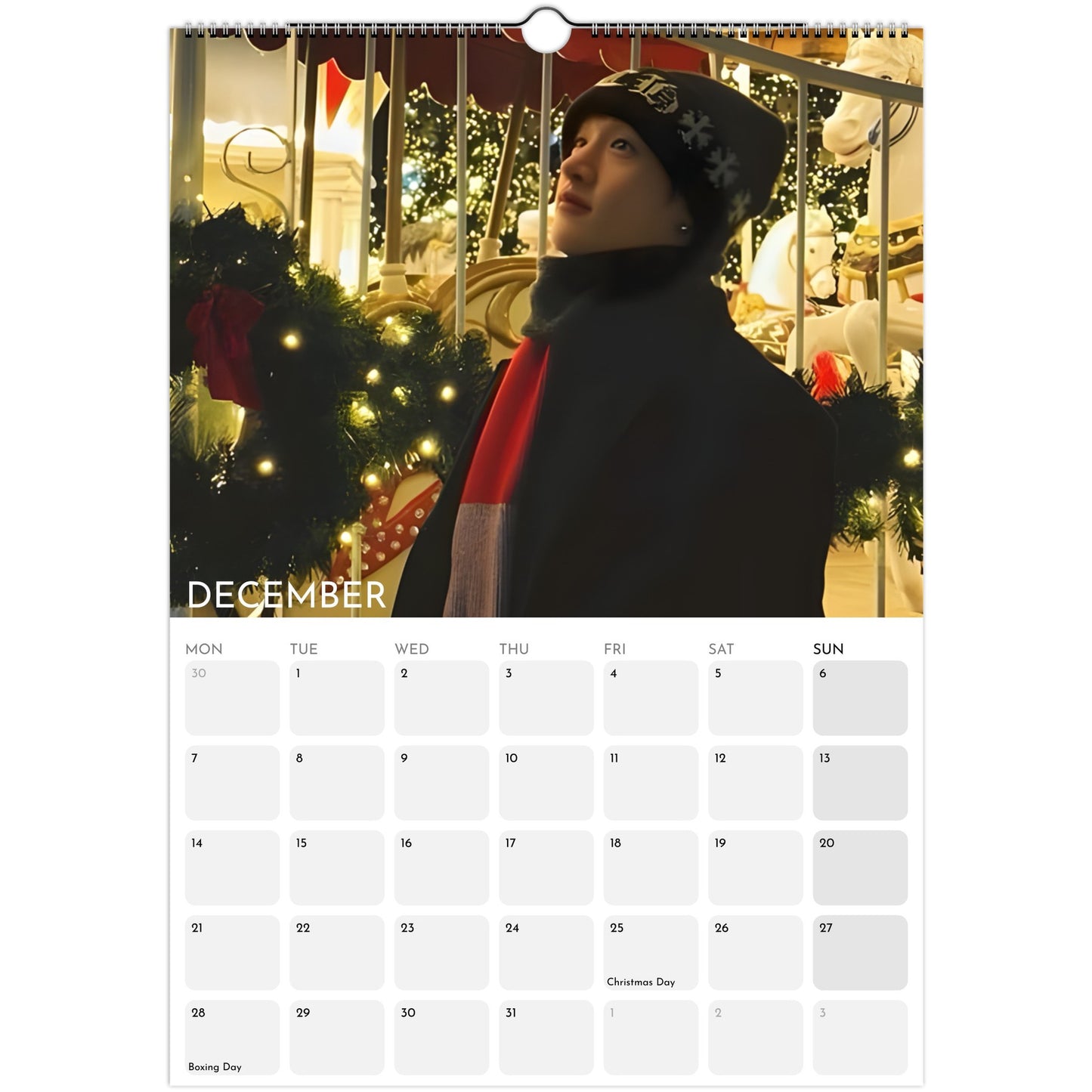 Stray Kids Bang Chan 2026 A3 wall calendar December