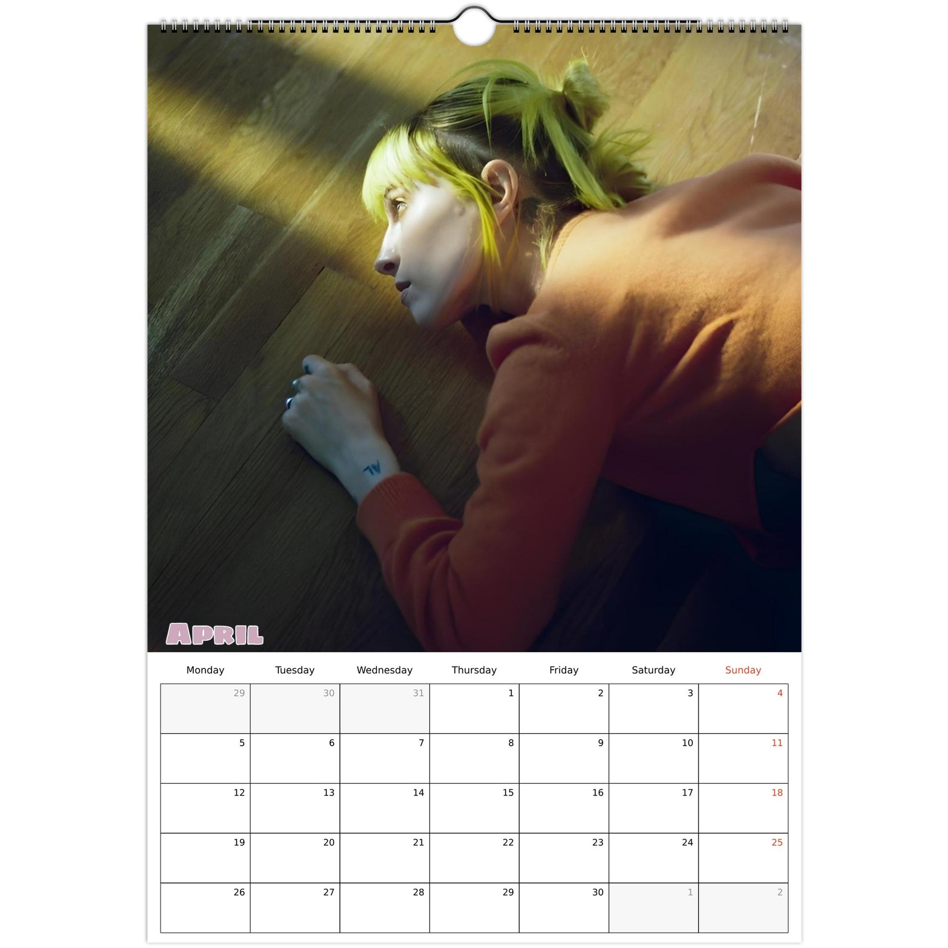 Hayley Williams Calendar April page