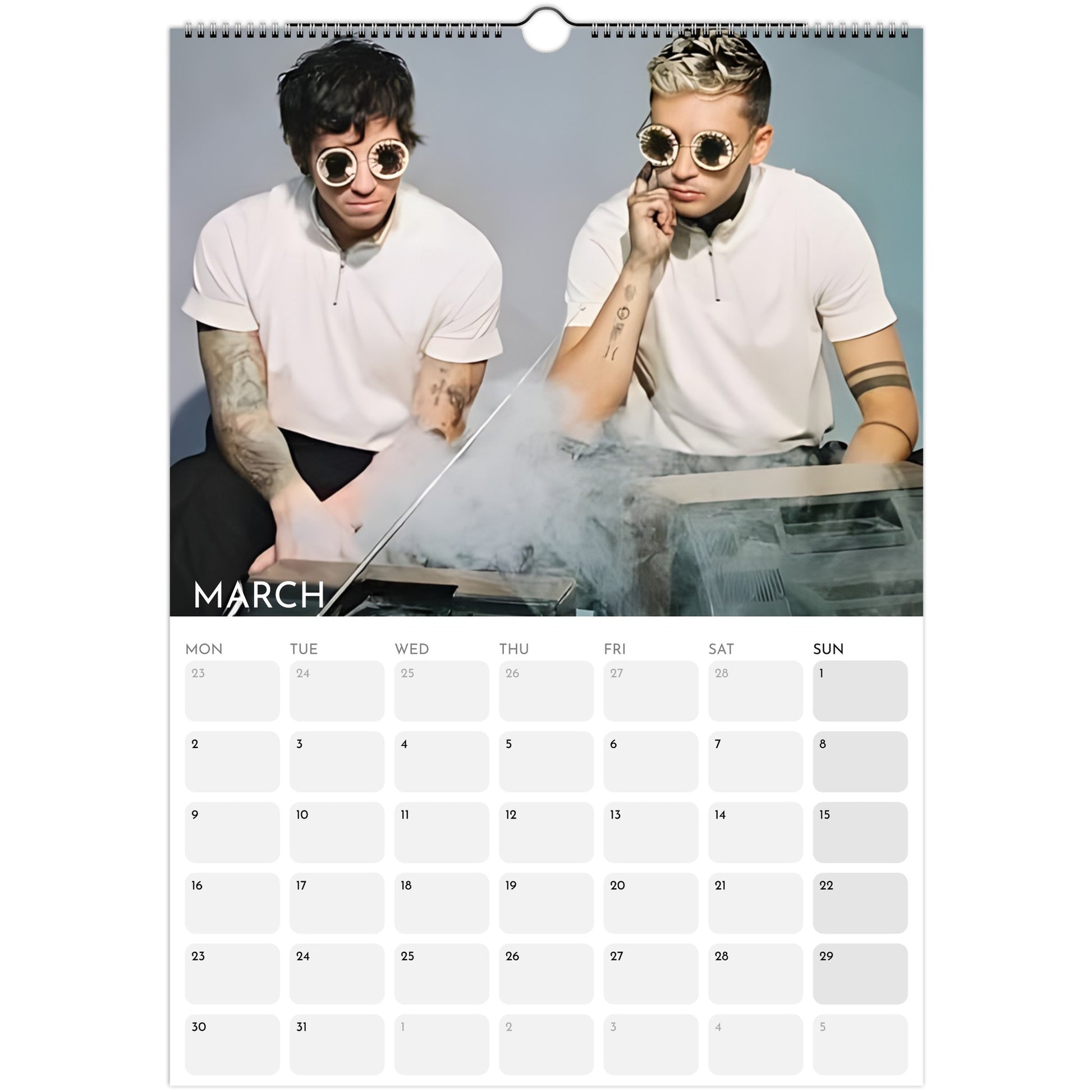 Twenty One Pilots 2026 A3 wall calendar March