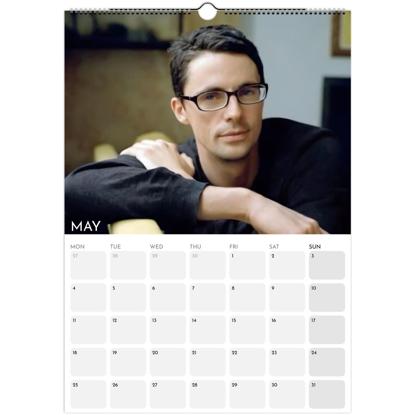 Matthew Goode 2026 A3 wall calendar May