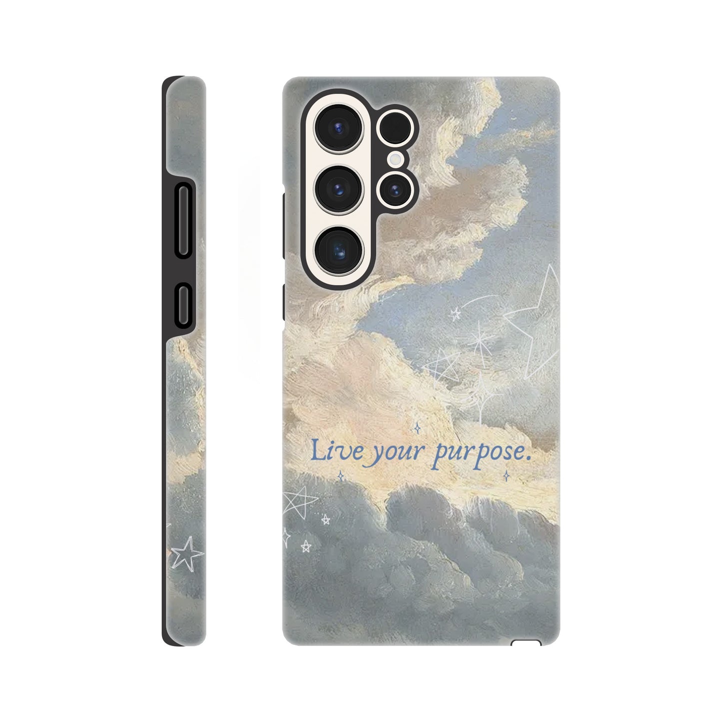 Minimalist motivational Samsung tough case with durable build
