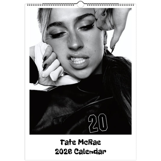 Tate McRae 2026 A3 wall calendar front cover
