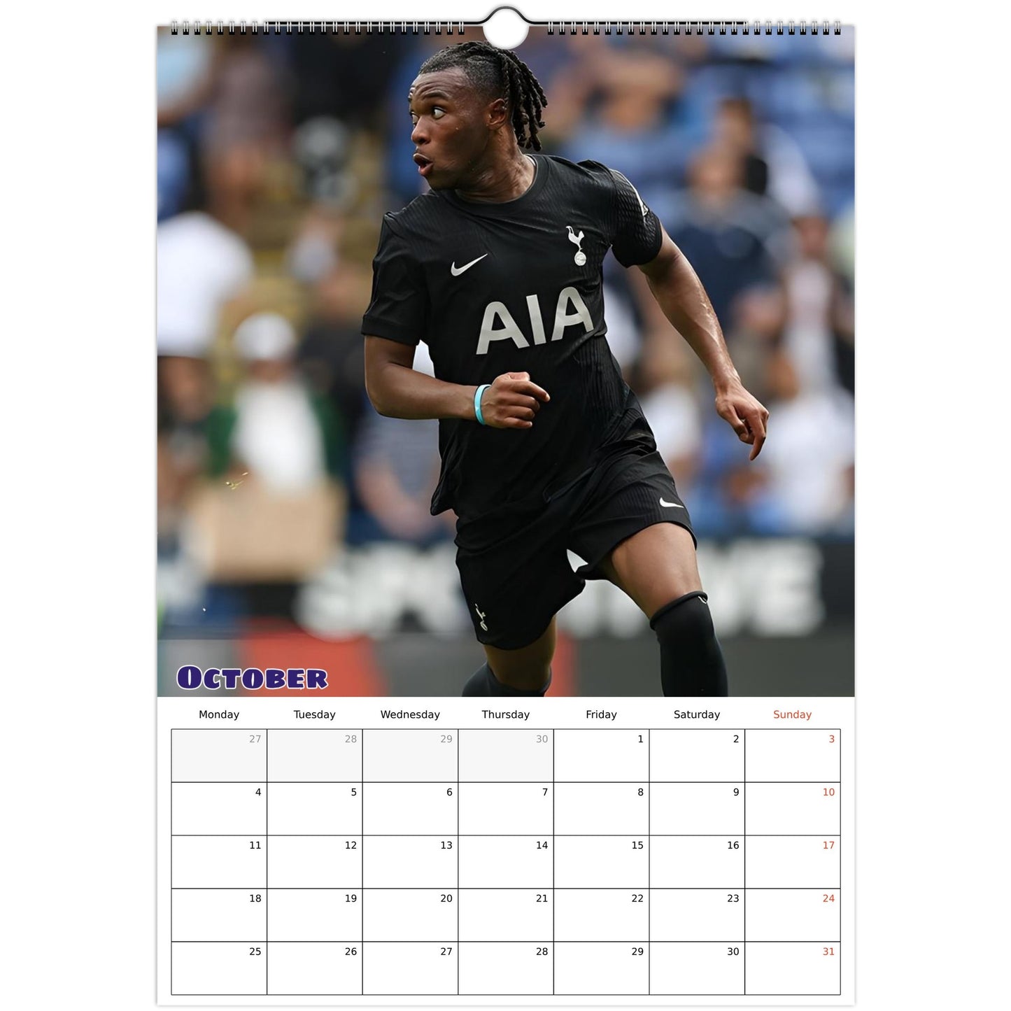 Tottenham Calendar October page