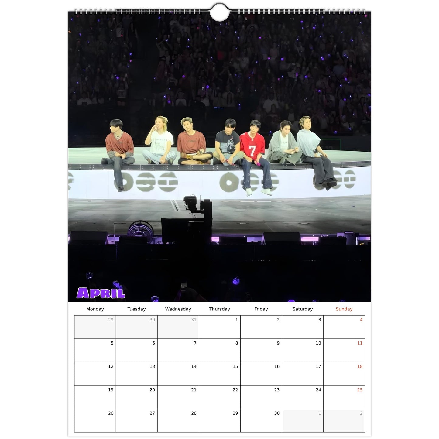BTS  Calendar 2027 April page