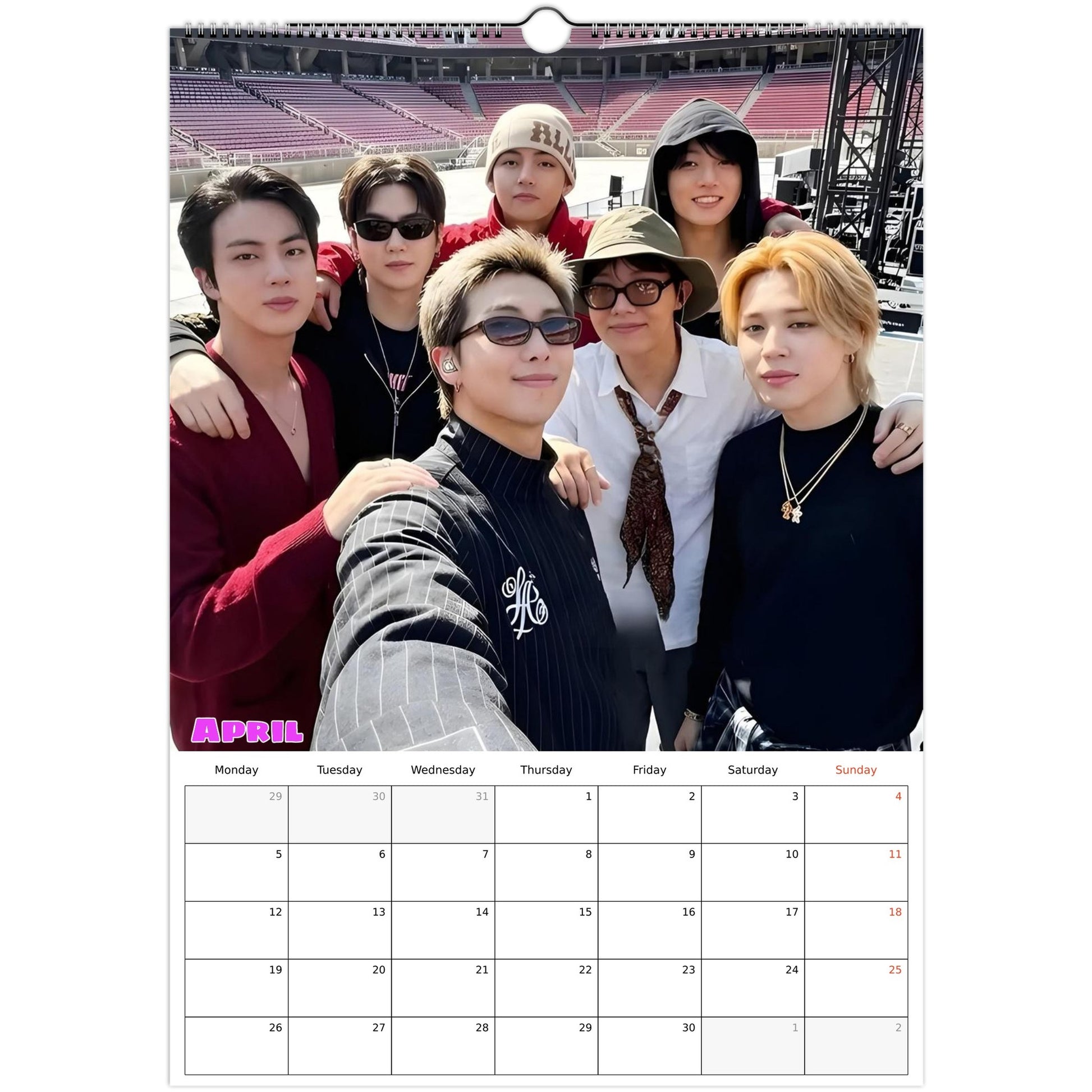 BTS April calendar page 