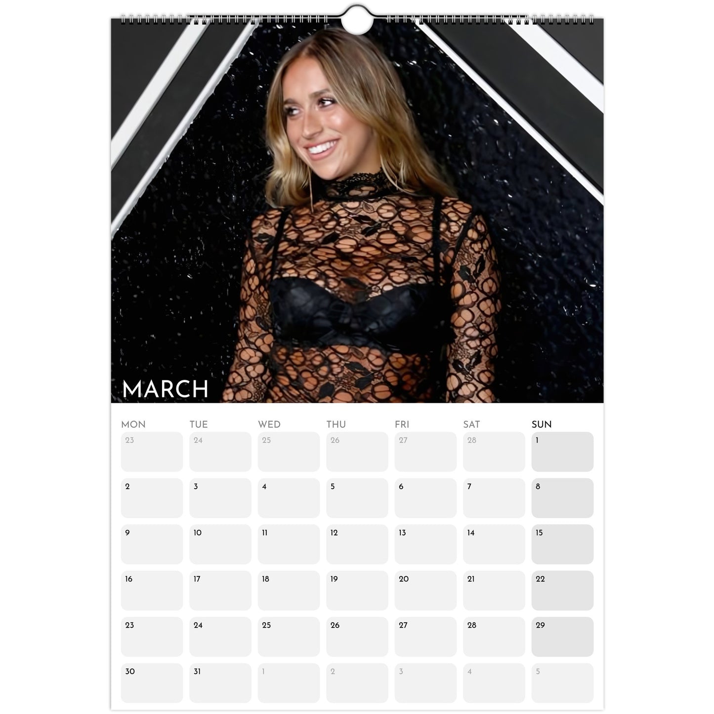Tate McRae 2026 A3 wall calendar March