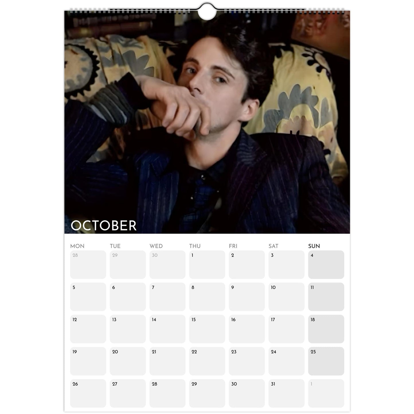 Matthew Goode 2026 A3 wall calendar October