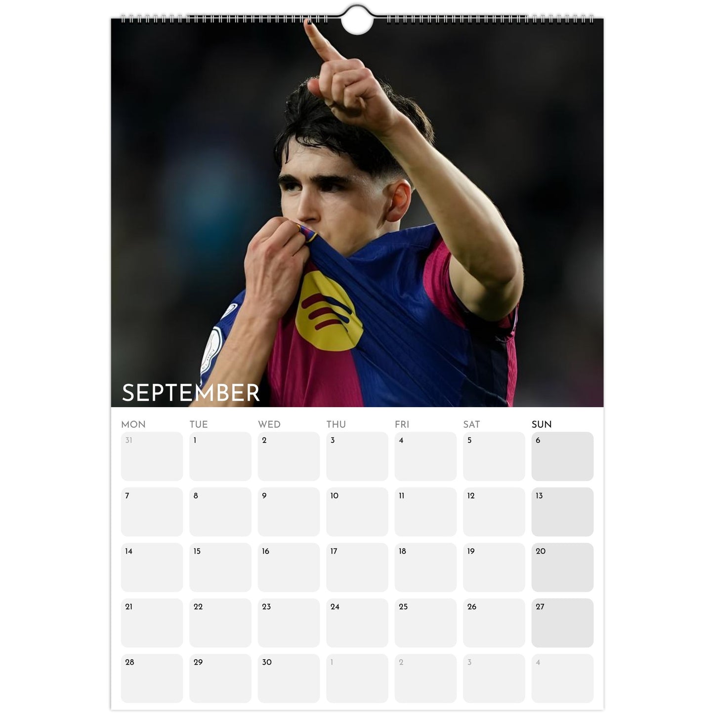 FC Barcelona 2026 A3 wall calendar September