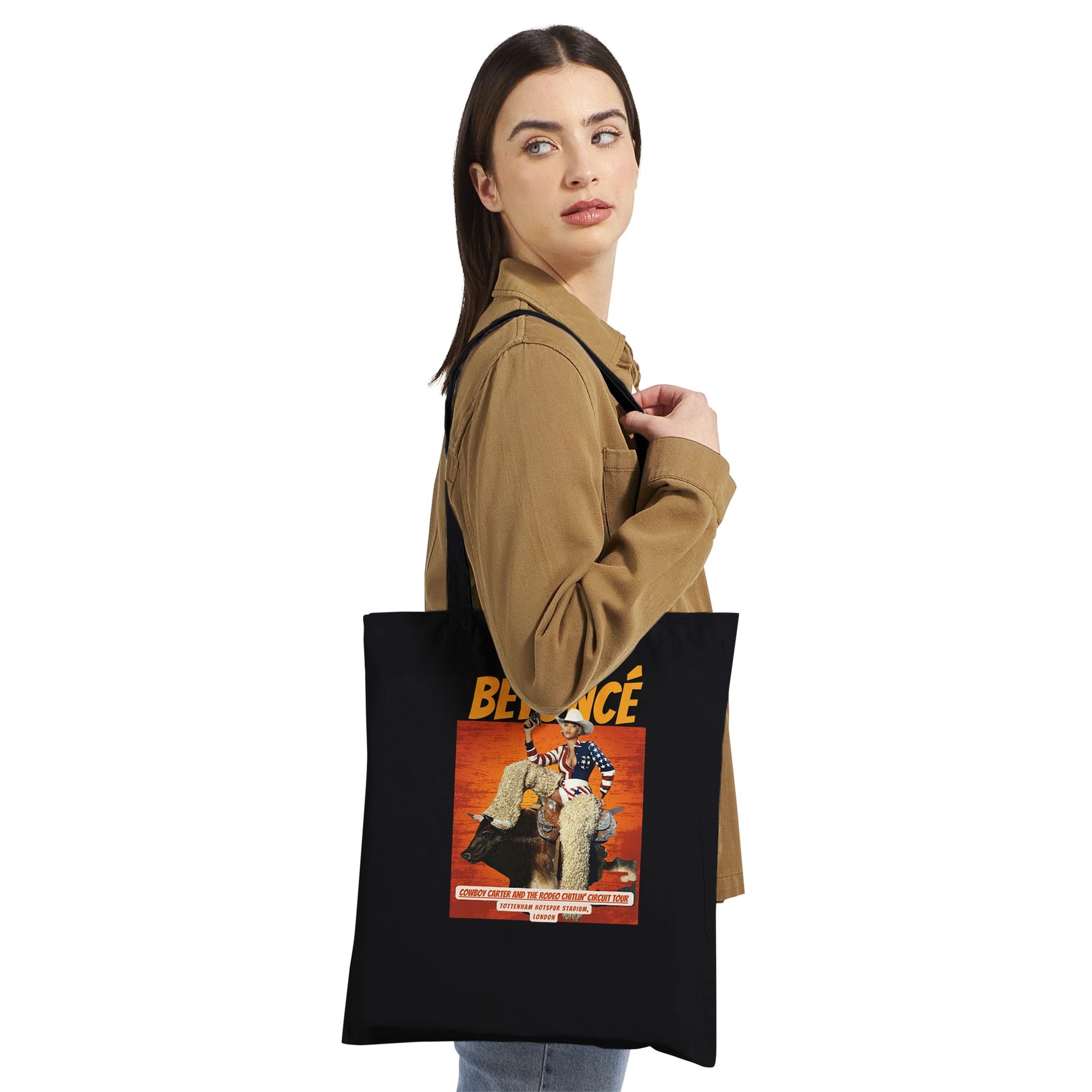 Beyoncé Cowboy Carter tour cotton tote bag in black