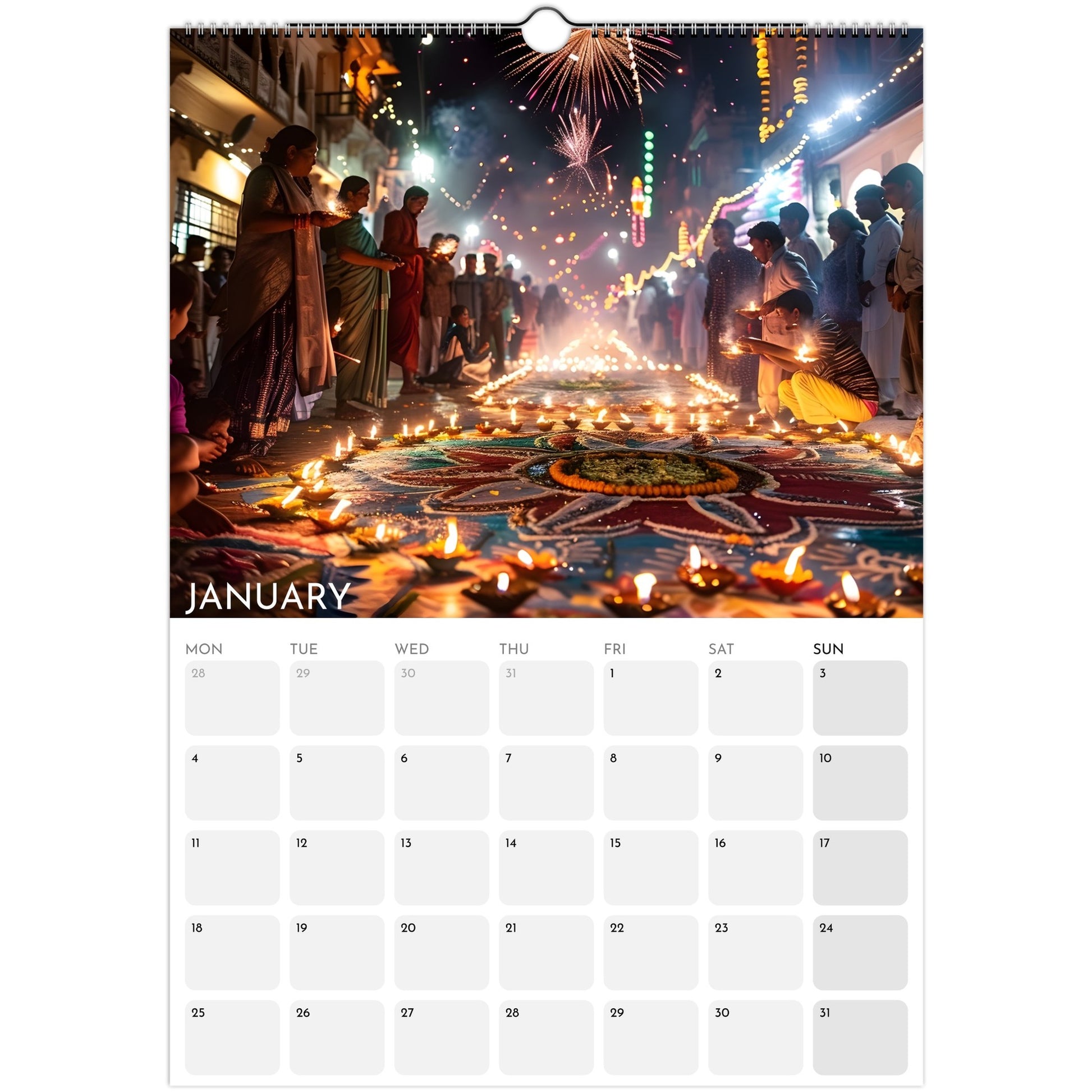 Beautiful India 2026 A3 wall calendar January 2027