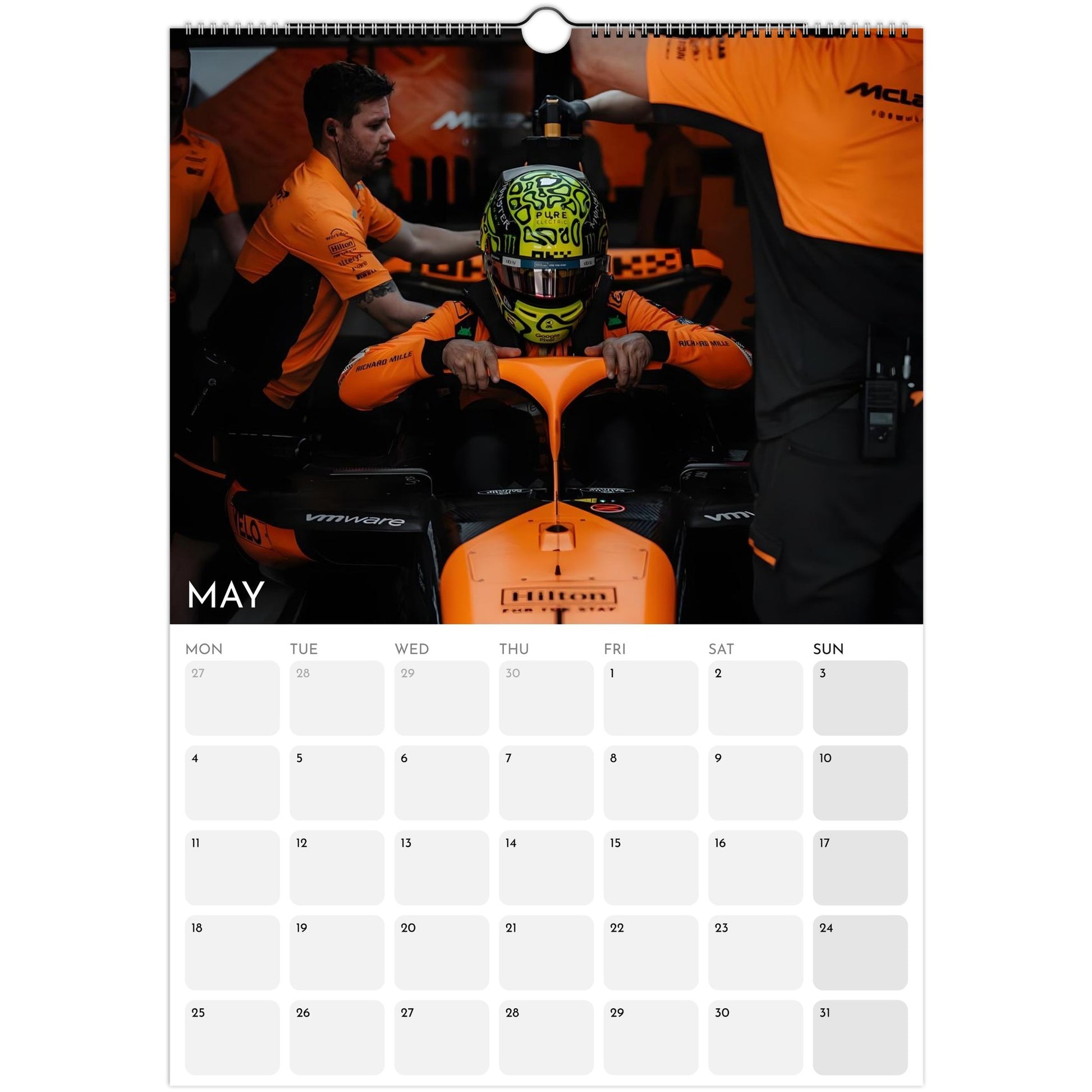 Lando Norris racing photography calendar