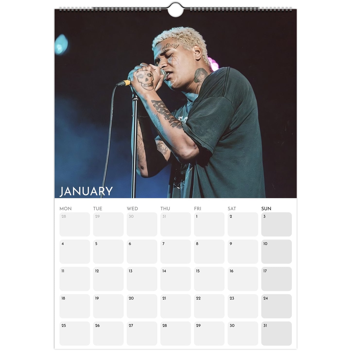 EKKSTACY 2026 A3 wall calendar January