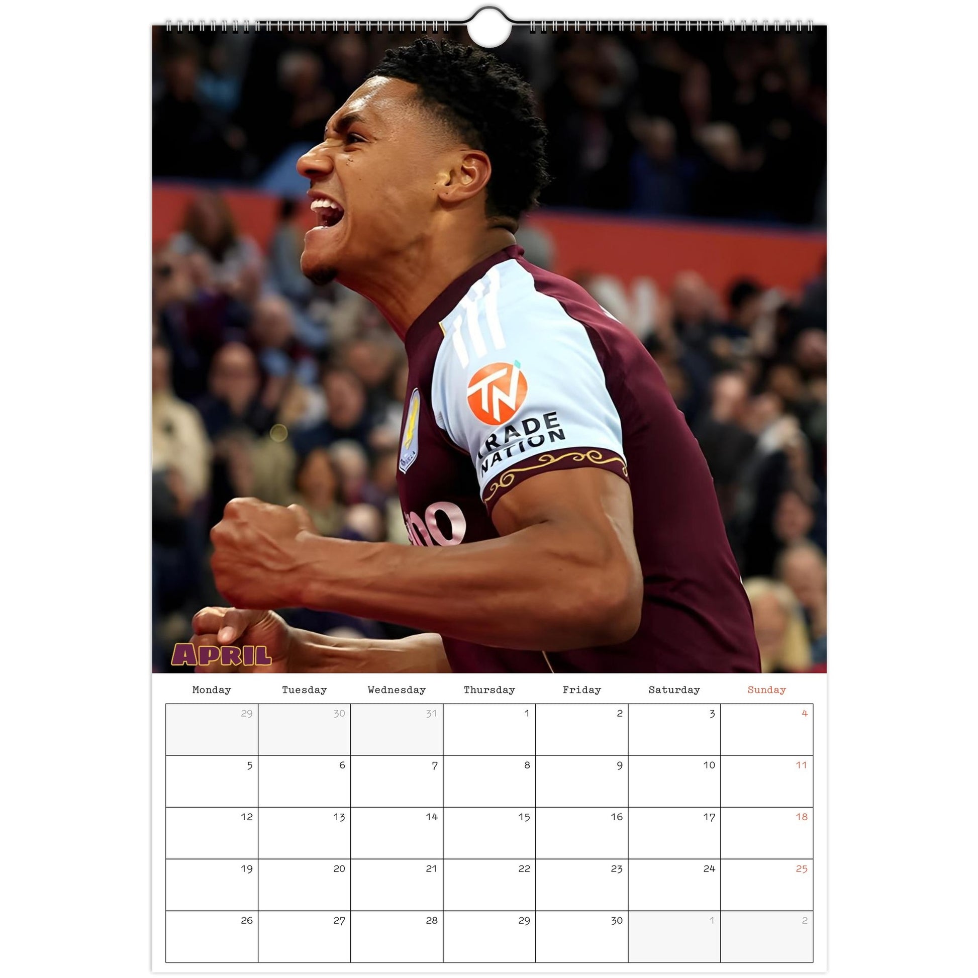 Aston Villa Calendar April page